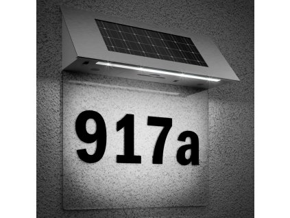 11498 solarni cislo domu transparentni 4 led nerez