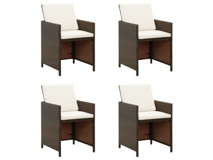Zahradní židle s poduškami 4 ks polyratan hnědé 316776