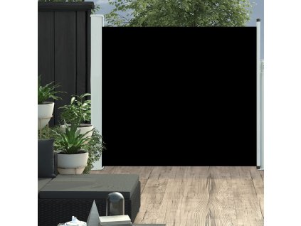 Zatahovací boční markýza 170 x 300 cm černá 317886