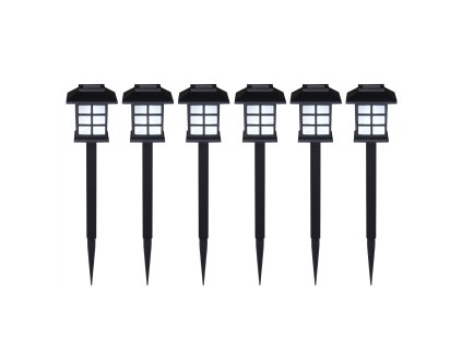 11609 4 sada 6 led solarnich svetel cerna 38 cm