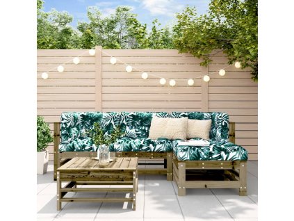 5dílná zahradní sedací souprava a podušky impregnovaná borovice 3185807