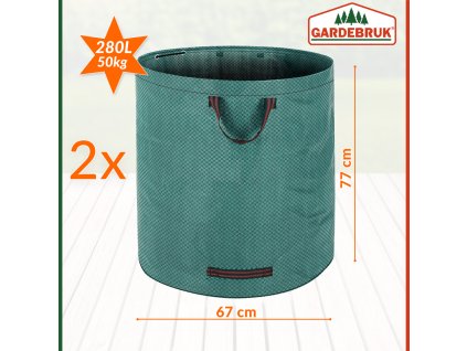 11837 1 sada 2 zahradnich tasek 280 l nosnost 50 kg zelene