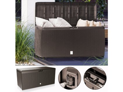 Úložný box Rato Plus 290 l s kolečky – hnědý
