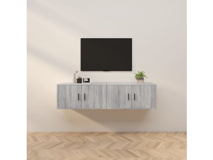 Nástěnné TV skříňky 2 ks šedé sonoma 80 x 34,5 x 40 cm 3188356