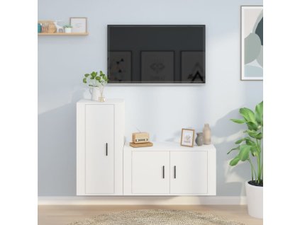 2dílný set TV skříněk bílý kompozitní dřevo 3188470
