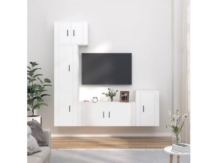 5dílný set TV skříněk bílý kompozitní dřevo 3188622