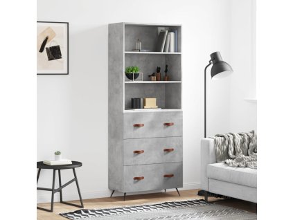 Skříň highboard betonově šedá 69,5x34x180 cm kompozitní dřevo 3189353
