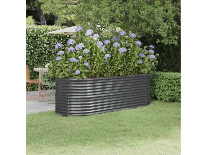 Vyvýšený záhon pozinkovaná ocel 224x80x68 cm antracitový 318956