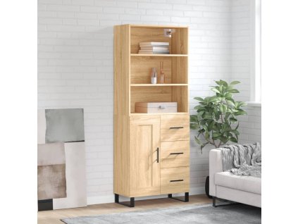 Skříň highboard dub sonoma 69,5 x 34 x 180 cm kompozitní dřevo 3190048