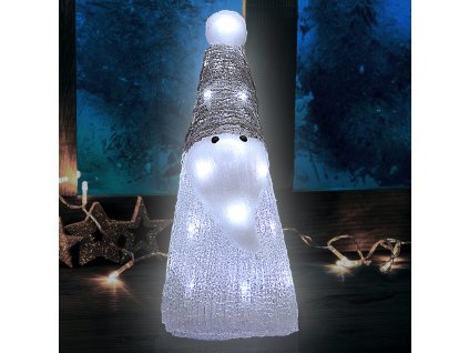 12278 led figurka santa claus z akrylu bila 31 cm 20 led ip44
