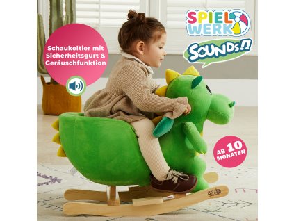 12296 4 houpaci zviratko dino green s bezpecnostnim pasem
