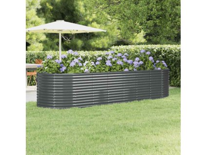 Vyvýšený záhon pozinkovaná ocel 322x100x68 cm antracitový 319071