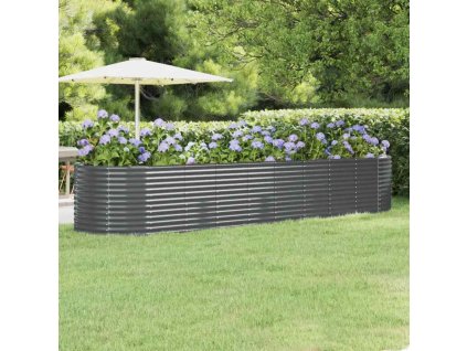 Vyvýšený záhon pozinkovaná ocel 396x100x68 cm antracitový 319076