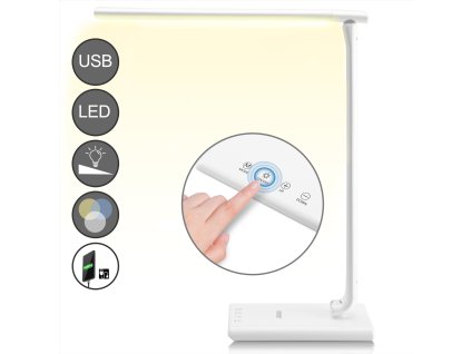 12350 6 led stolni lampa cataleya bila usb dotykove ovladani
