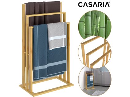 12539 bambusovy drzak na rucniky 3 urovne volne stojici