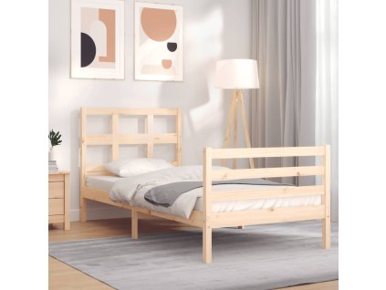 Rám postele s čelem 90 x 200 cm masivní dřevo 3194816