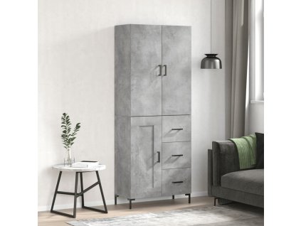Skříň highboard betonově šedá 69,5x34x180 cm kompozitní dřevo 3196015
