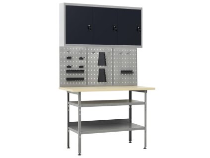Pracovní stůl se třemi nástěnnými panely a jednou skříňkou 3053436