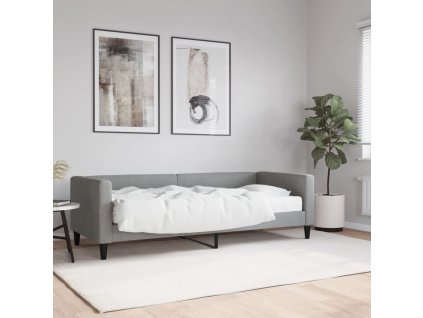 Válenda s matrací světle šedá 80 x 200 cm textil 3196555