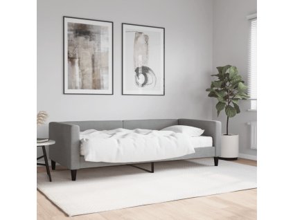 Válenda s matrací světle šedá 90 x 190 cm textil 3196570
