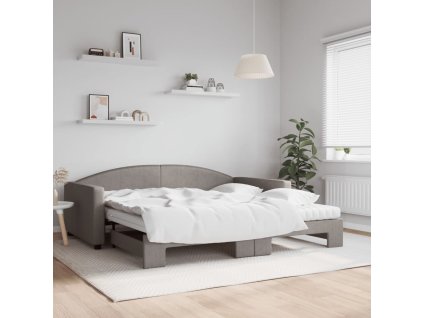 Válenda s přistýlkou a matracemi taupe 100 x 200 cm textil 3197214