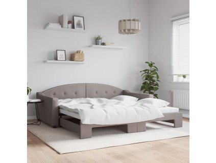 Válenda s přistýlkou taupe 100 x 200 cm textil 3197538
