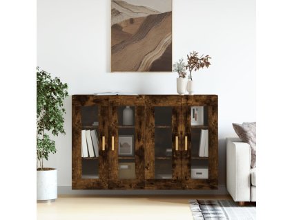 Nástěnné skříňky 2 ks kouřový dub kompozitní dřevo 3197902