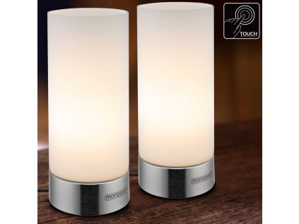 Sada 2 dotykových lamp Lumo – bílá, 3 úrovně jasu
