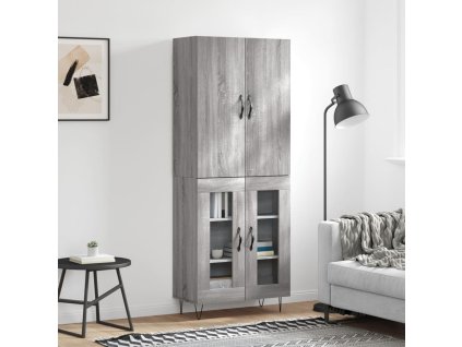 Skříň highboard šedá sonoma 69,5 x 34 x 180 cm kompozitní dřevo 3198071