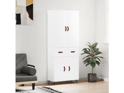 Skříň highboard bílá 69,5 x 34 x 180 cm kompozitní dřevo 3198121