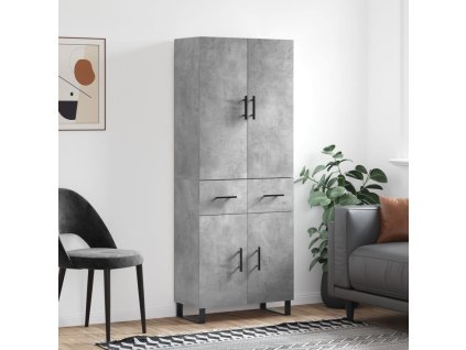 Skříň highboard betonově šedá 69,5x34x180 cm kompozitní dřevo 3198173