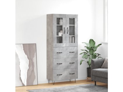 Skříň highboard betonově šedá 69,5x34x180 cm kompozitní dřevo 3198437