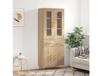 Skříň highboard dub sonoma 69,5 x 34 x 180 cm kompozitní dřevo 3198524
