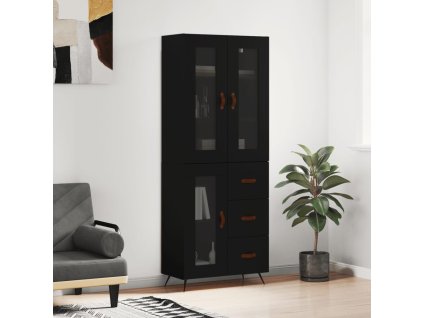 Skříň highboard černá 69,5 x 34 x 180 cm kompozitní dřevo 3198570