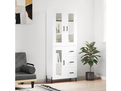 Skříň highboard bílá 69,5 x 34 x 180 cm kompozitní dřevo 3198601
