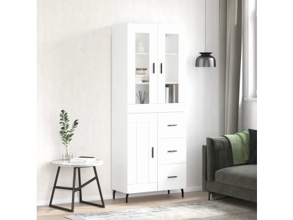 Skříň highboard bílá 69,5 x 34 x 180 cm kompozitní dřevo 3198673