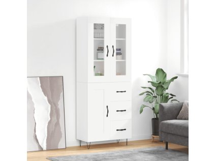 Skříň highboard bílá 69,5 x 34 x 180 cm kompozitní dřevo 3198689