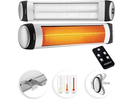 Infračervené zářičové topidlo Monzana® 2500 W – stříbrné
