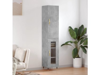 Skříň highboard betonově šedá 34,5x34x180 cm kompozitní dřevo 3199029