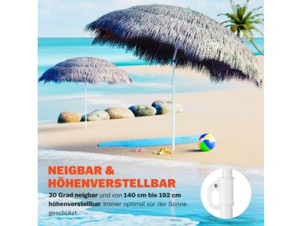 13253 slunecnik hawaii svetly sedy 160 cm uv 30 sklopny