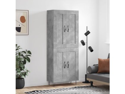 Skříň highboard betonově šedá 69,5x34x180 cm kompozitní dřevo 3199717