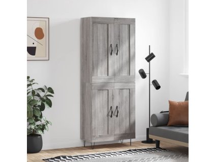 Skříň highboard šedá sonoma 69,5 x 34 x 180 cm kompozitní dřevo 3199719