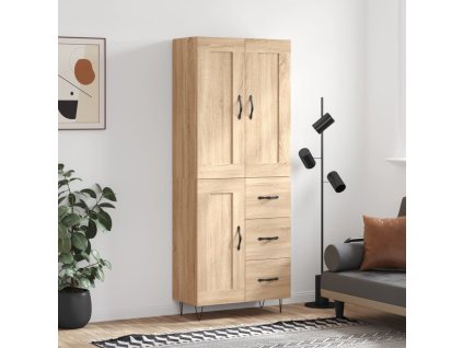 Skříň highboard dub sonoma 69,5 x 34 x 180 cm kompozitní dřevo 3200036