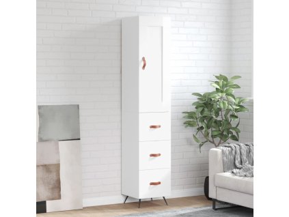Skříň highboard bílá s vysokým leskem 34,5x34x180 cm kompozit 3200171