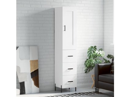Skříň highboard bílá 34,5 x 34 x 180 cm kompozitní dřevo 3200201