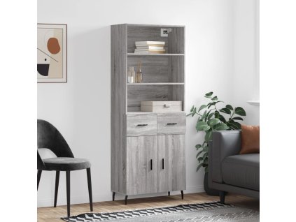Skříň highboard šedá sonoma 69,5 x 34 x 180 cm kompozitní dřevo 3200535
