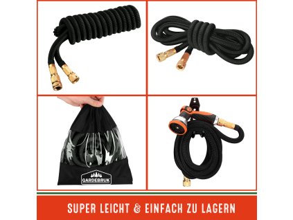 13394 1 zahradni hadice 22 m flexibilni cerna s prislusenstvim