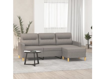 3místná pohovka s podnožkou taupe 180 cm textil 3201080