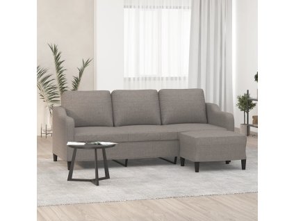 3místná pohovka s podnožkou taupe 180 cm textil 3201142