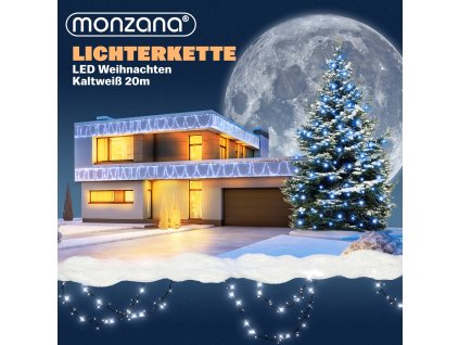 13571 vanocni led retez 20 m studena bila s ovladacem a casovacem